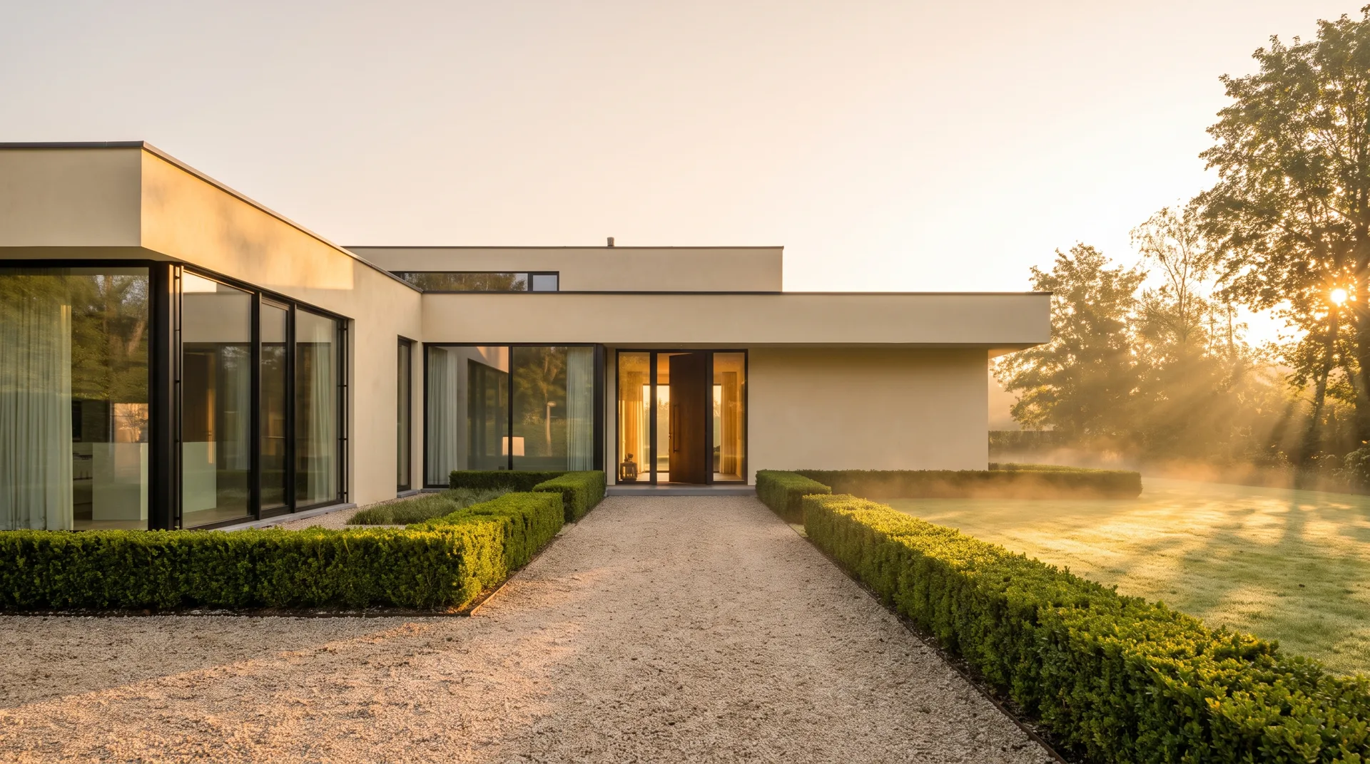 Modernes Wohnhaus am Morgen